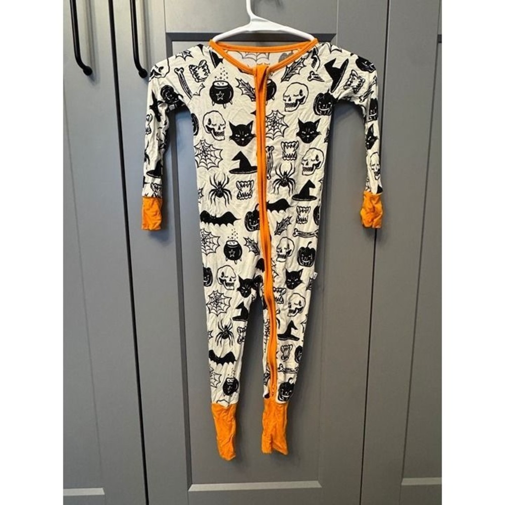 Little Sleepies Zippy Kids Halloween Spider Witch Cat Pumpkin Pajamas 2T Bamboo